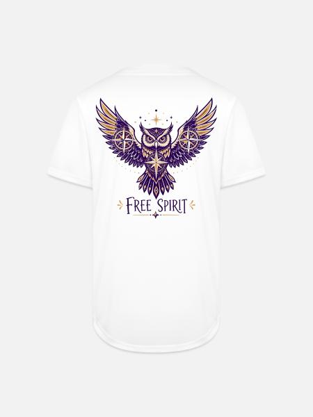  Free Spirit Owl & Stars - Full Button Jersey - white