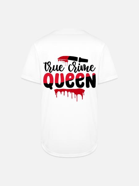True Crime Queen - Full Button Jersey - white