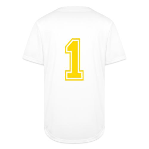 Number 1 in a classic athletic collegiate font - Full Button Jersey