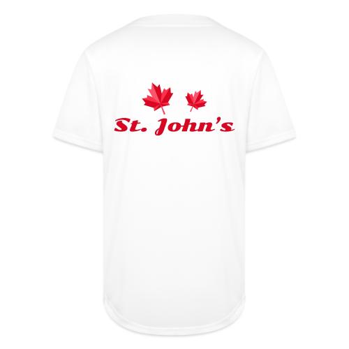 St. John's with two red maple leaves - Full Button Jersey