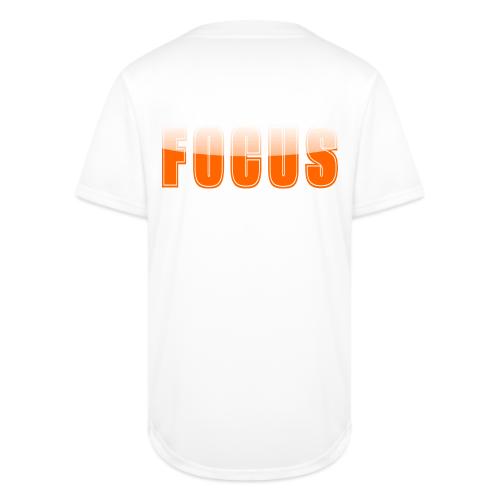 FOCUS Vibrant Orange Motivational Word Design - Full Button Jersey