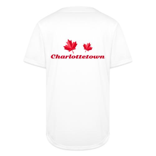 Charlottetown with two red maple leaves - Full Button Jersey