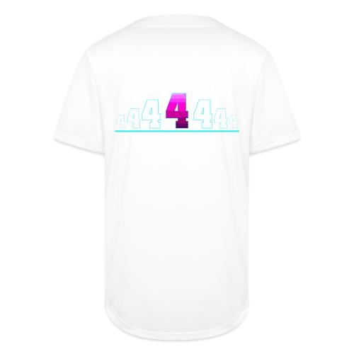 Number 4 in Magenta: Varsity Font - Full Button Jersey