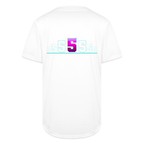 Number 5 in Magenta: Varsity Font - Full Button Jersey