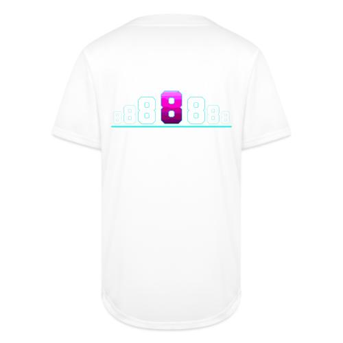 Number 8 in Magenta: Varsity Font - Full Button Jersey