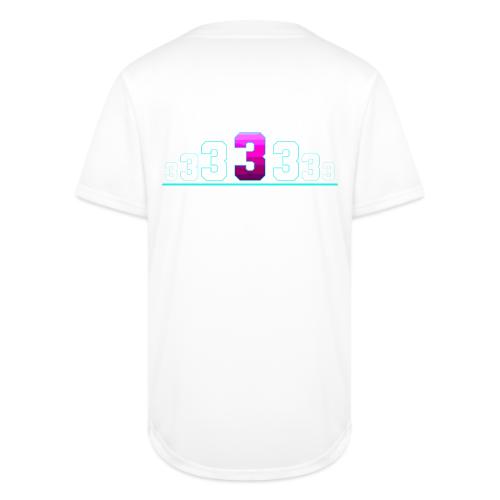 Number 3 in Magenta: Varsity Font - Full Button Jersey