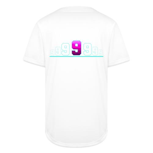 Number 9 in Magenta: Varsity Font - Full Button Jersey