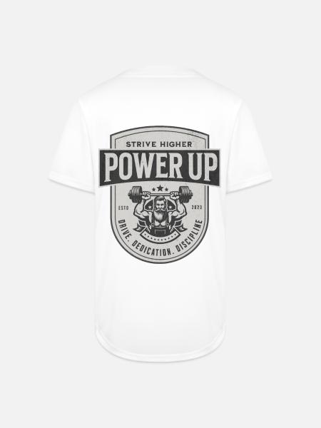 STRIVE HIGHER . - Full Button Jersey - white