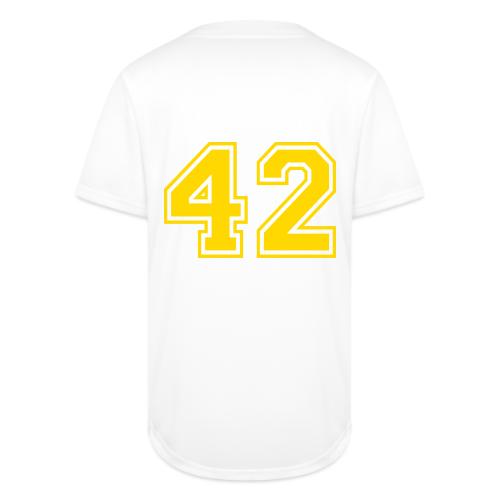 Number 42 in a classic athletic collegiate font - Full Button Jersey