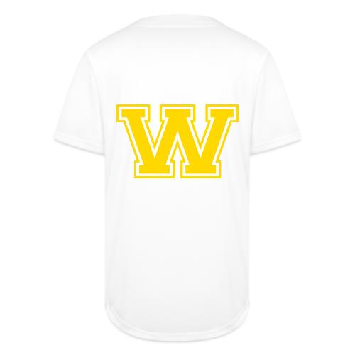 Letter W – Capital Athletic Alphabet Monogram - Full Button Jersey
