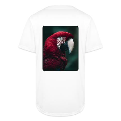 Red Green Macaw Bird Portrait Design - Full Button Jersey