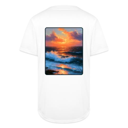 Sunset Storm Waves Oil Painting - Full Button Jersey
