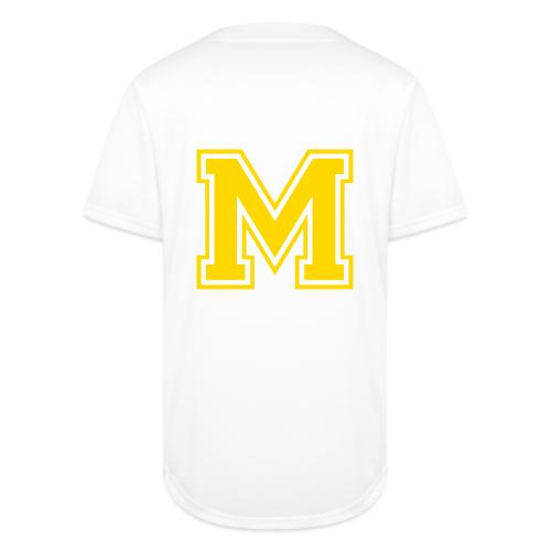 Letter M – Capital Athletic Alphabet Monogram - Full Button Jersey