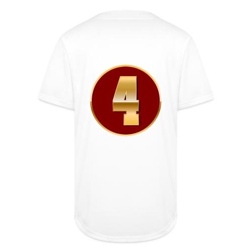 Number 4 in Gold Varsity Font - Full Button Jersey