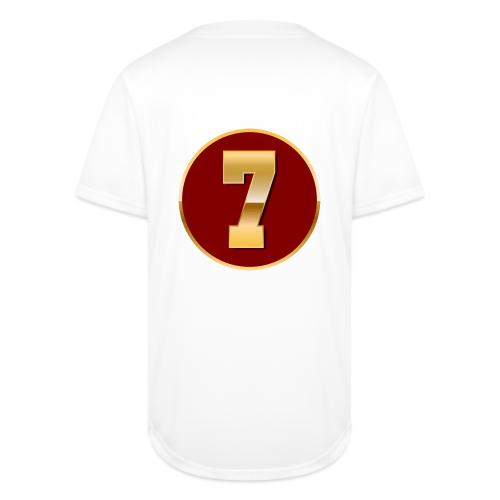 Number 7 in Gold Varsity Font - Full Button Jersey
