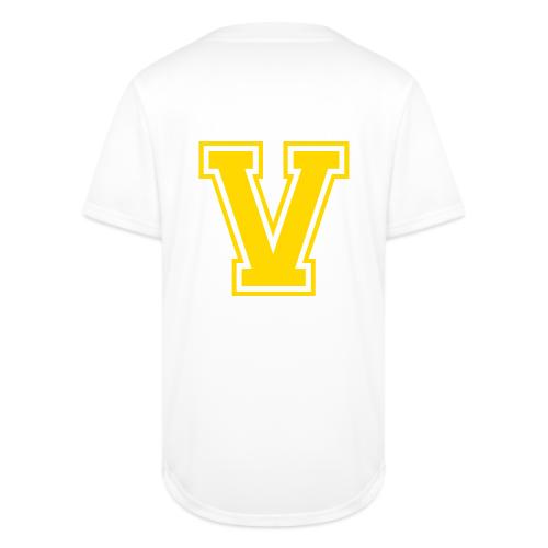 Letter V – Capital Athletic Alphabet Monogram - Full Button Jersey