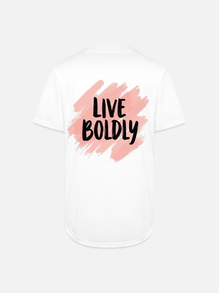 Live Boldly - Full Button Jersey - white
