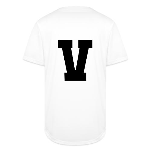Varsity Letter V Athletic Alphabet Graphic - Full Button Jersey