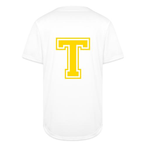 Letter T – Capital Athletic Alphabet Monogram - Full Button Jersey