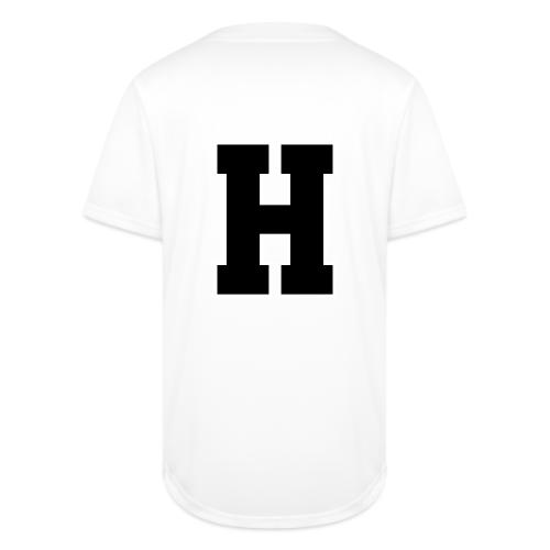 Varsity Letter H Athletic Font Design - Full Button Jersey