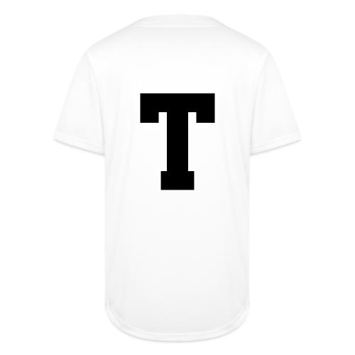 Varsity Letter T Athletic Font Design - Full Button Jersey