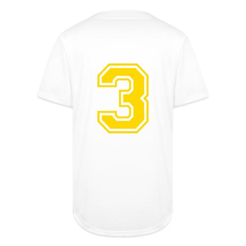 Number 3 in a classic athletic collegiate font - Full Button Jersey