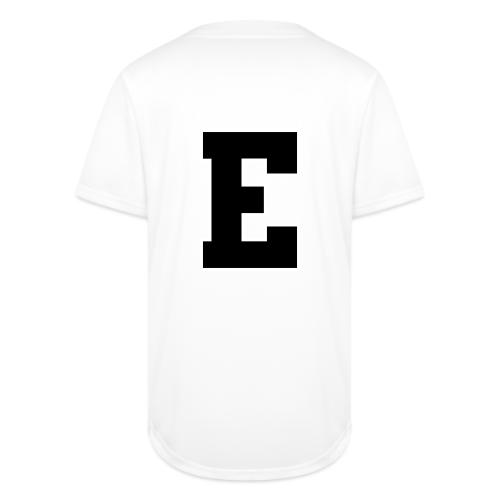 Varsity Letter E Collegiate Font Graphic - Full Button Jersey