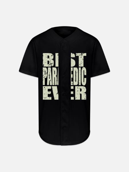 Best Paramedic Ever Paramedic Gift - Full Button Jersey - black