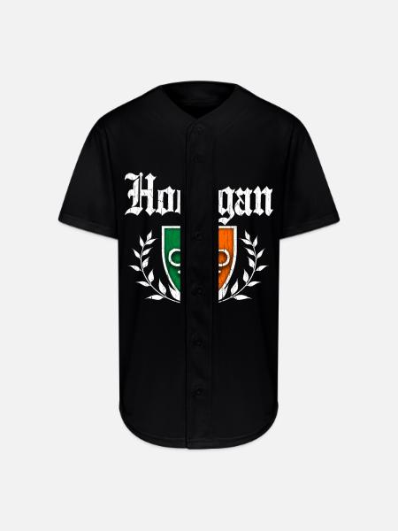 Irish Hooligan Crest vintage distressed look - Full Button Jersey - black