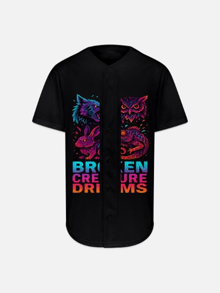 Bizarre Abstract Animals Broken Creatures - Full Button Jersey - black