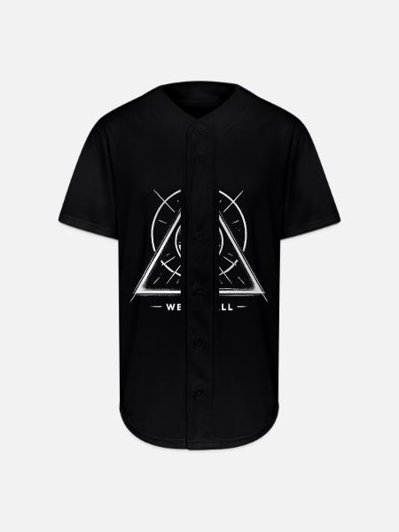 Alien Symbol We See All Cosmic Mystery Tee - Full Button Jersey - black