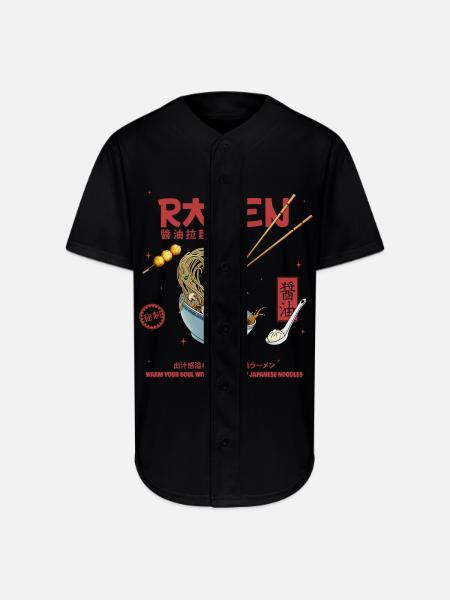 Ramen - Full Button Jersey - black