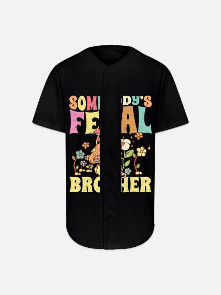 Somebody's Feral Brother - Full Button Jersey - black