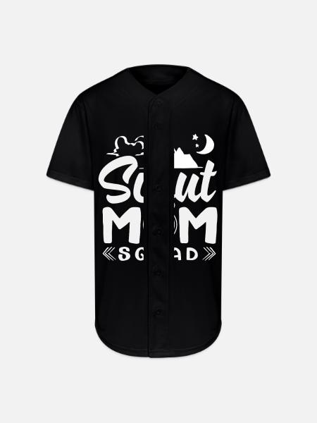 Proud Mother Scout Scouting Mom Squad - Full Button Jersey - black