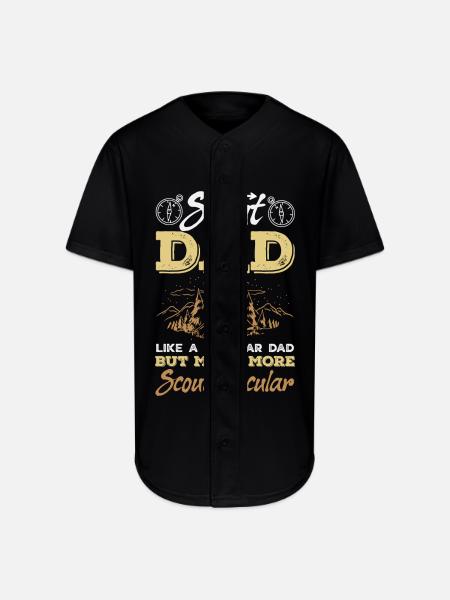 Scout Dad Scouting Camp Leader Father - Full Button Jersey - black