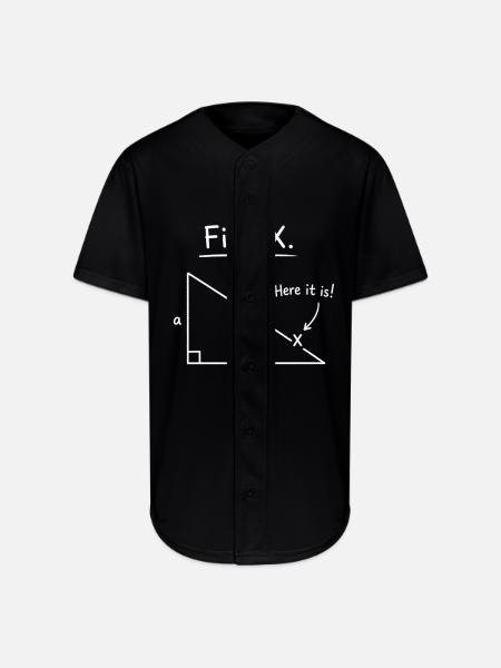 Find X Algebra Math - Full Button Jersey - black