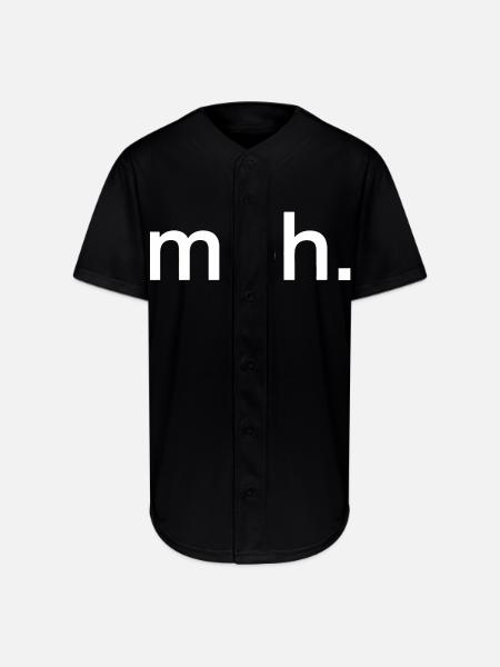 Pastel Meh Typography - Full Button Jersey - black