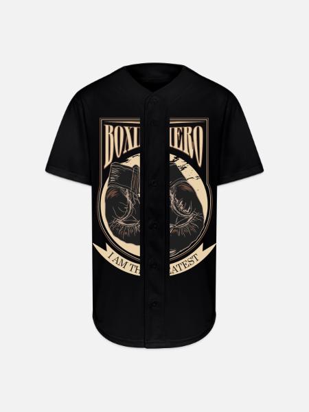 Boxing Hero - i am the greatest - Full Button Jersey - black