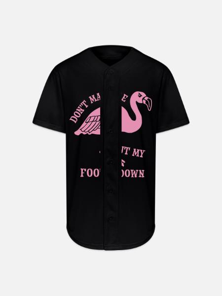 Flamingo Foot Down - Full Button Jersey - black
