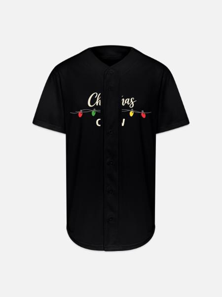 Christmas Crew - Full Button Jersey - black