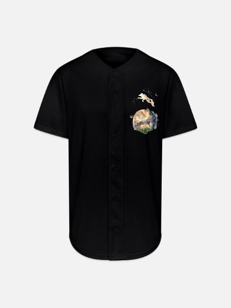 Wolf Moon Magic - Full Button Jersey - black