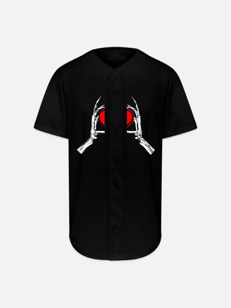 Broken heart - Full Button Jersey - black