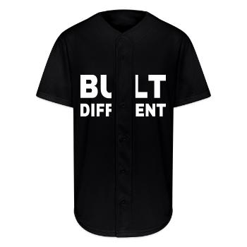 built different - Full Button Jersey - black - Front