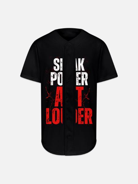 Speak Power Act Louder - Full Button Jersey - black