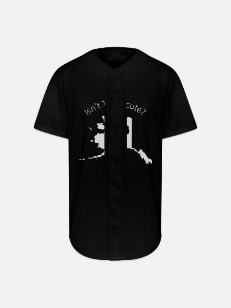 Alaska Is Bigger Than Texas, Isn't Texas Cute? - Full Button Jersey - black