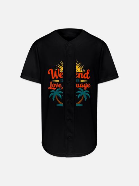 Weekend Love - Full Button Jersey - black