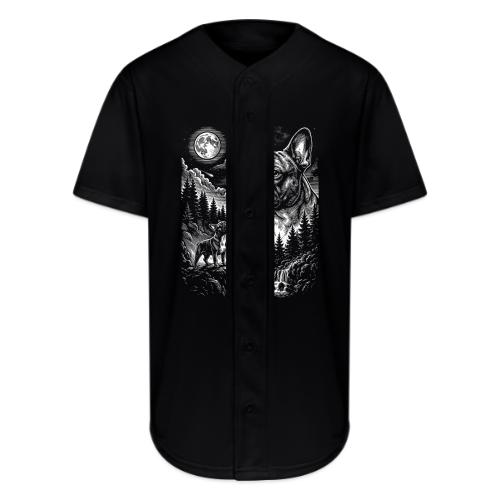 Vintage French Bulldog Moon Howling Tee - Full Button Jersey