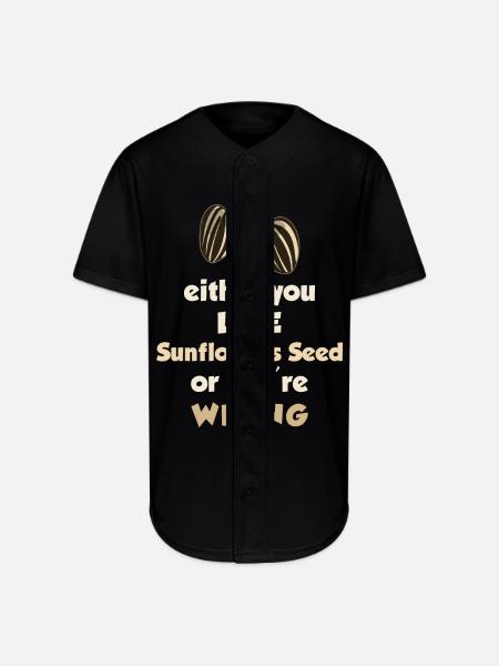 Sunflower Seeds - Full Button Jersey - black
