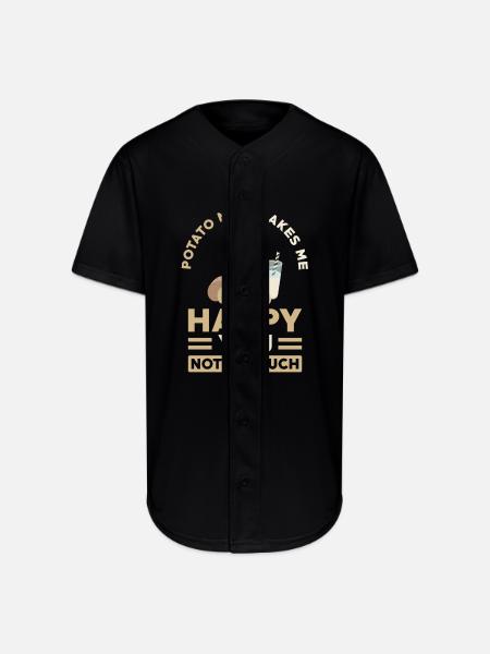 Potato Milk Saying - Full Button Jersey - black