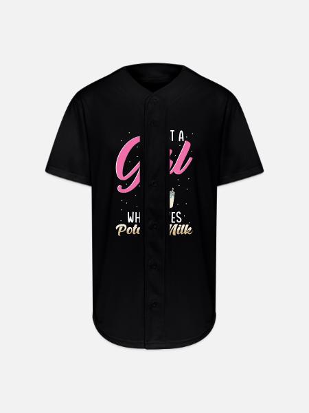 Potato Milk Saying - Full Button Jersey - black